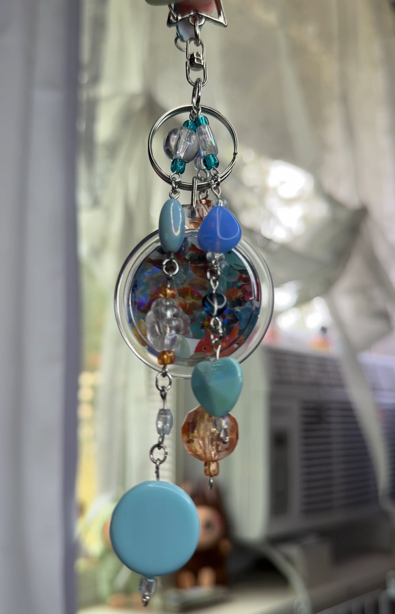 DOUBLE SIDED STICKER COLLAGE KEYCHAIN