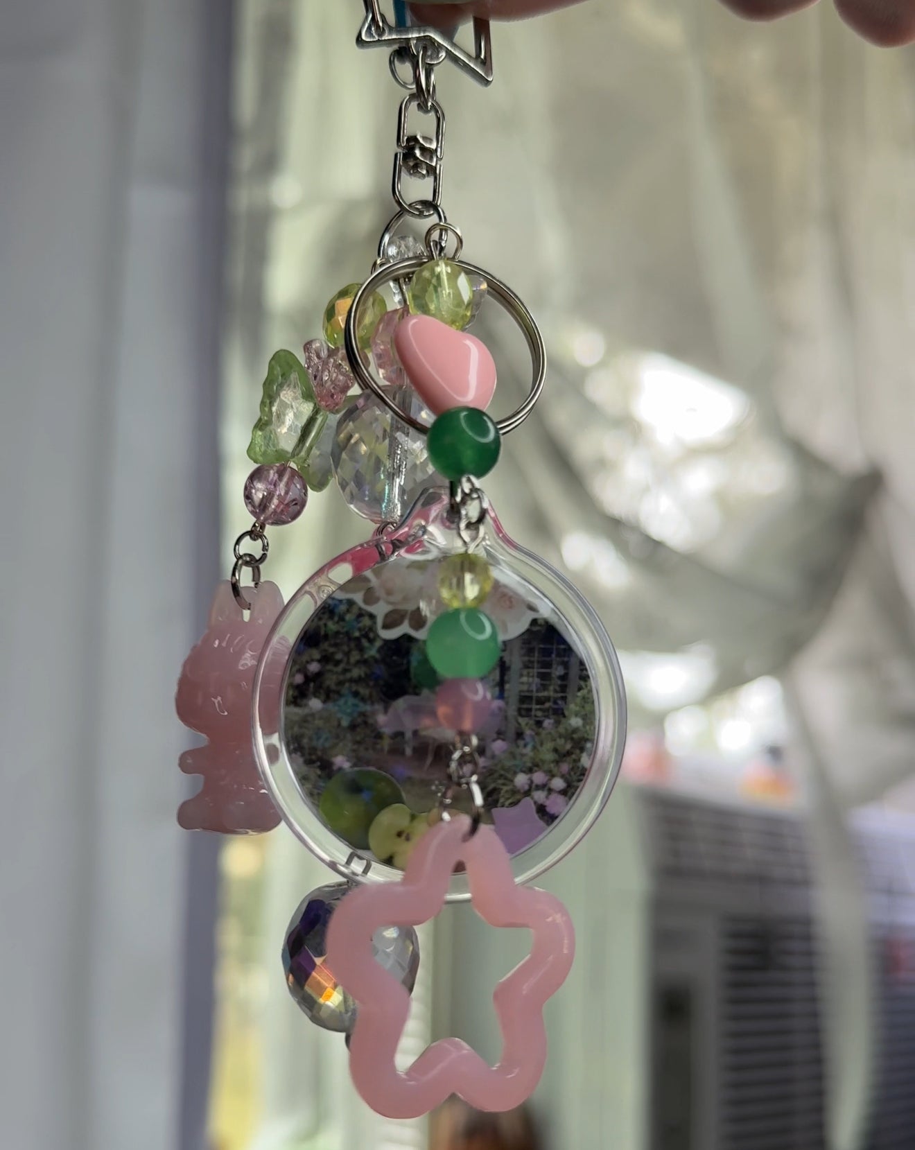 DOUBLE SIDED STICKER COLLAGE KEYCHAIN