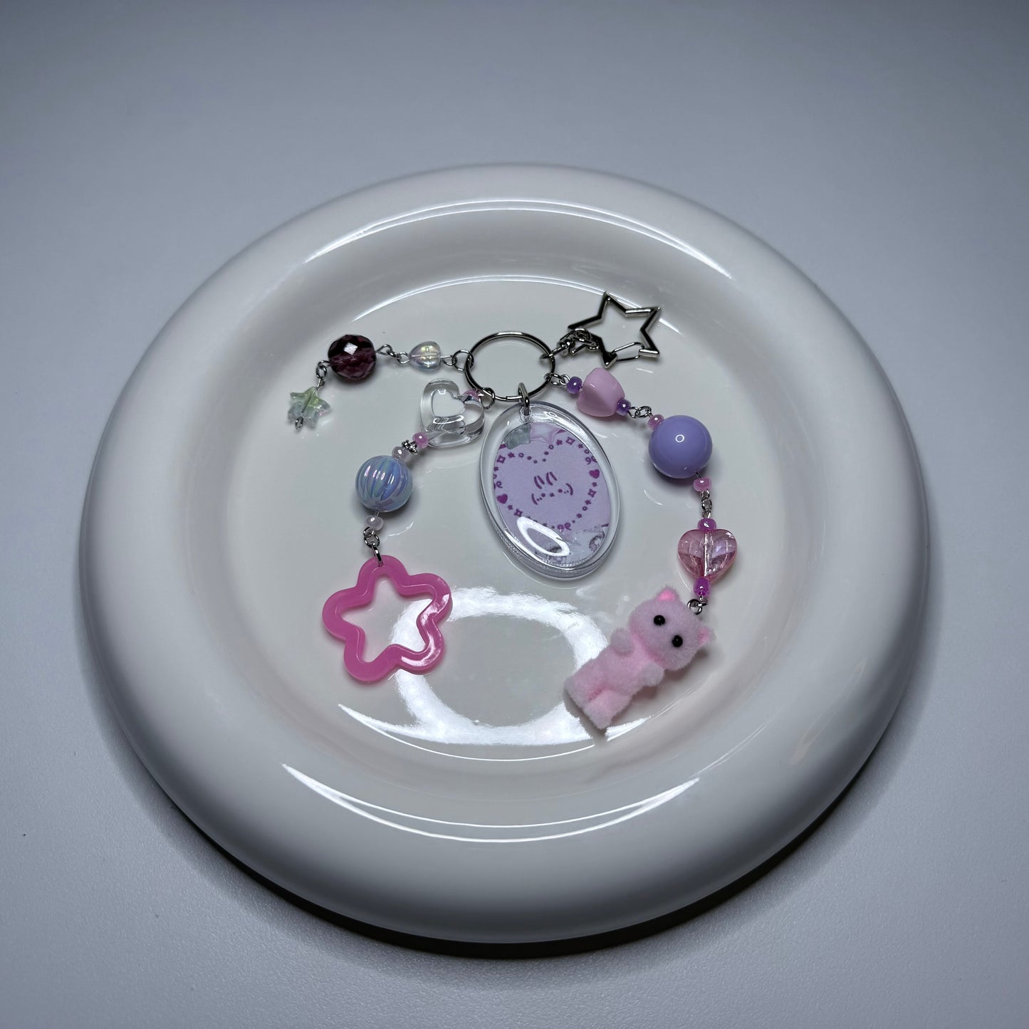 DOUBLE SIDED STICKER COLLAGE KEYCHAIN