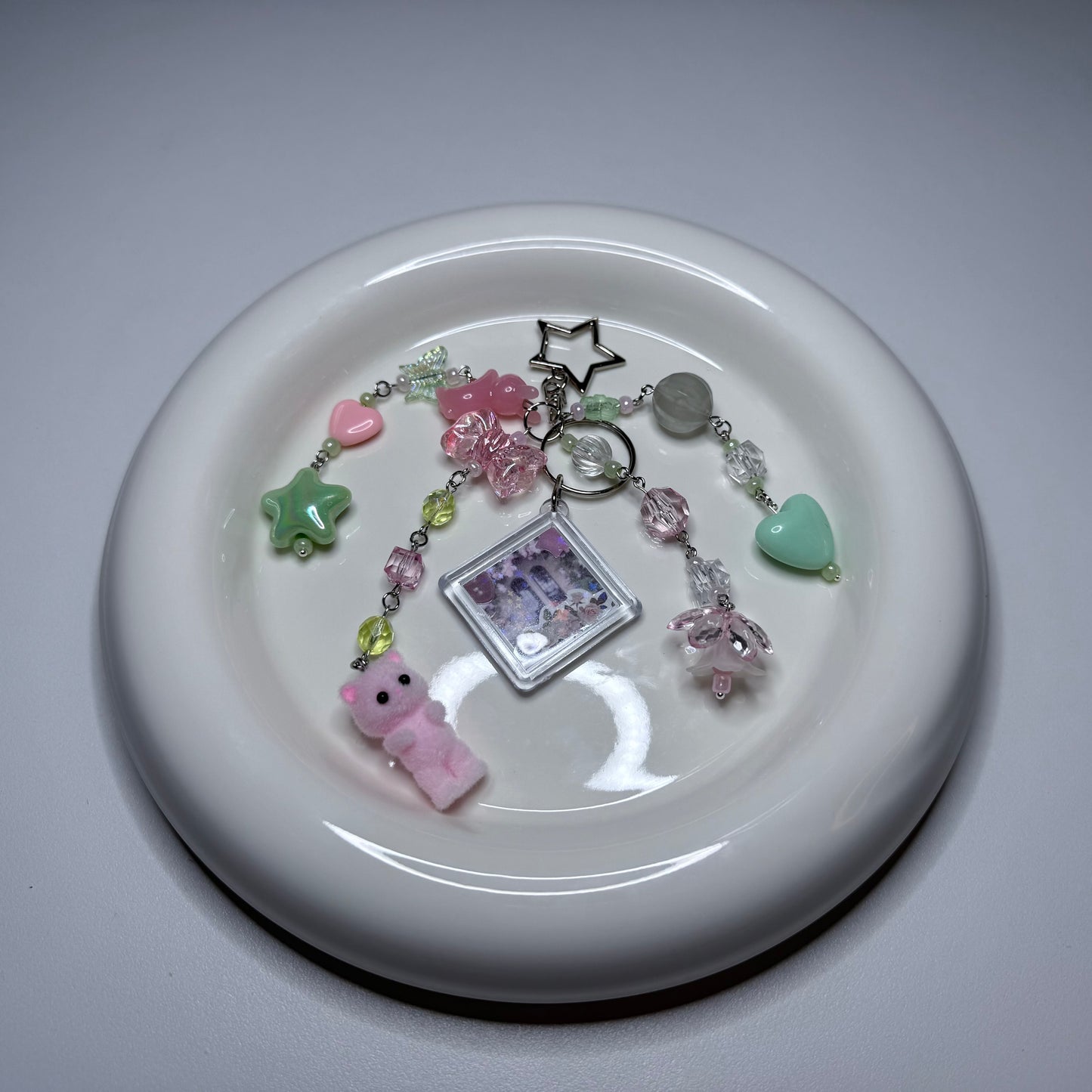 DOUBLE SIDED STICKER COLLAGE KEYCHAIN
