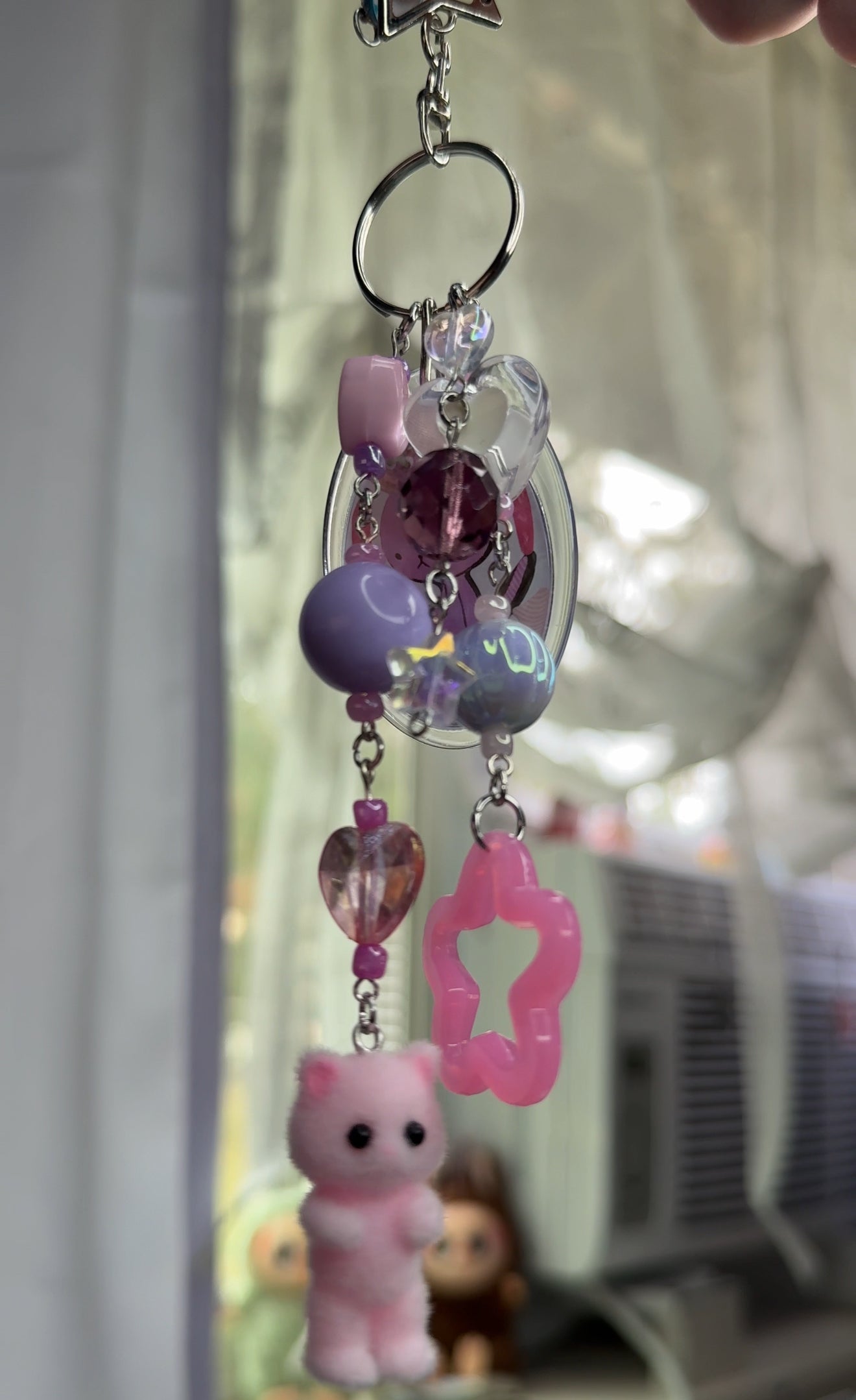 DOUBLE SIDED STICKER COLLAGE KEYCHAIN