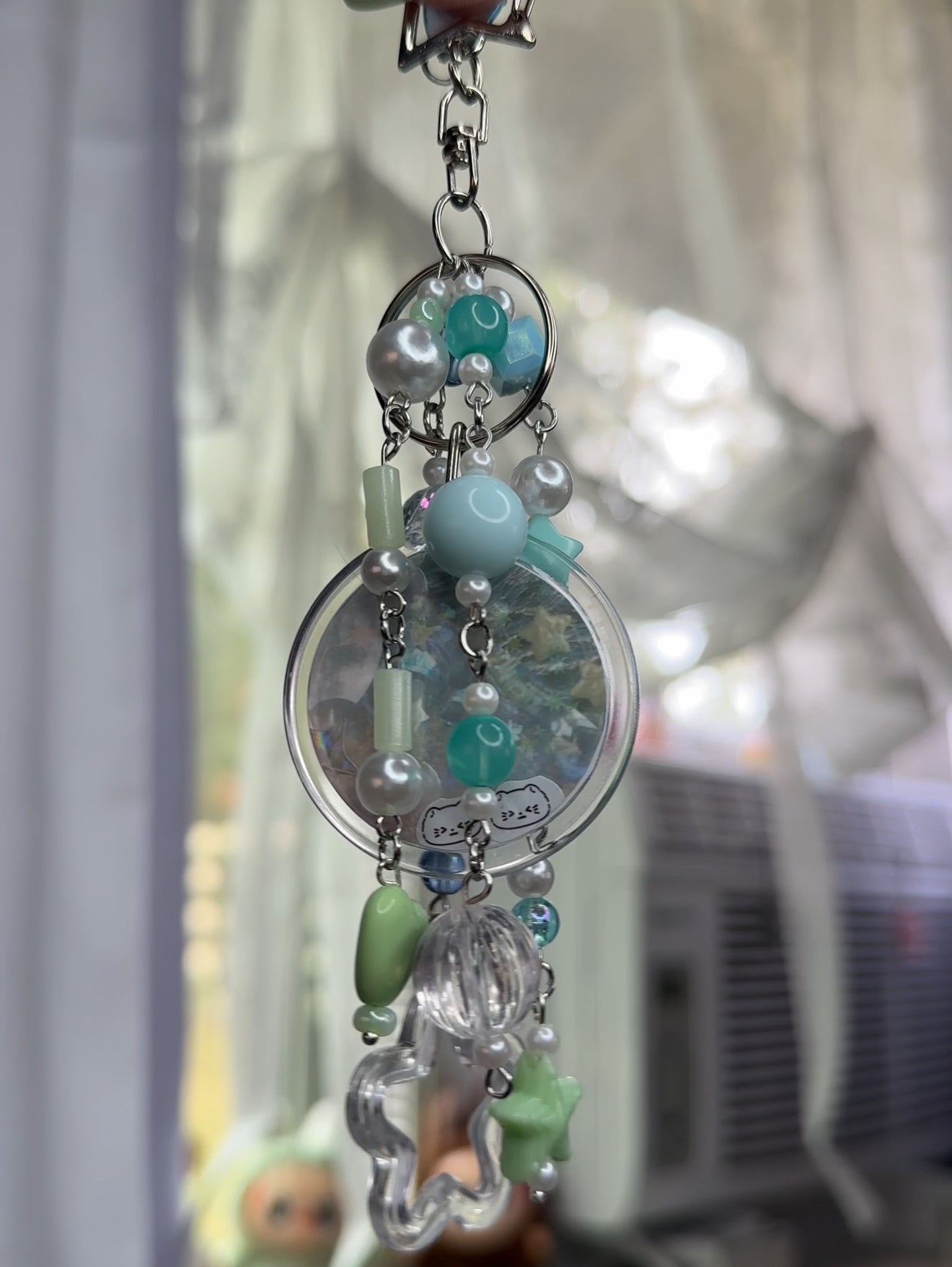 DOUBLE SIDED STICKER COLLAGE KEYCHAIN