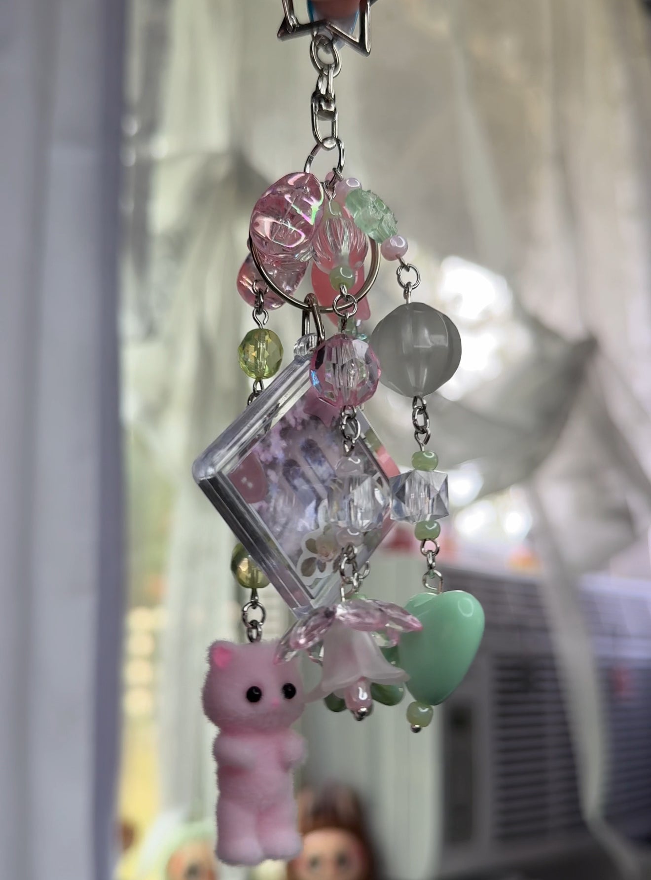 DOUBLE SIDED STICKER COLLAGE KEYCHAIN