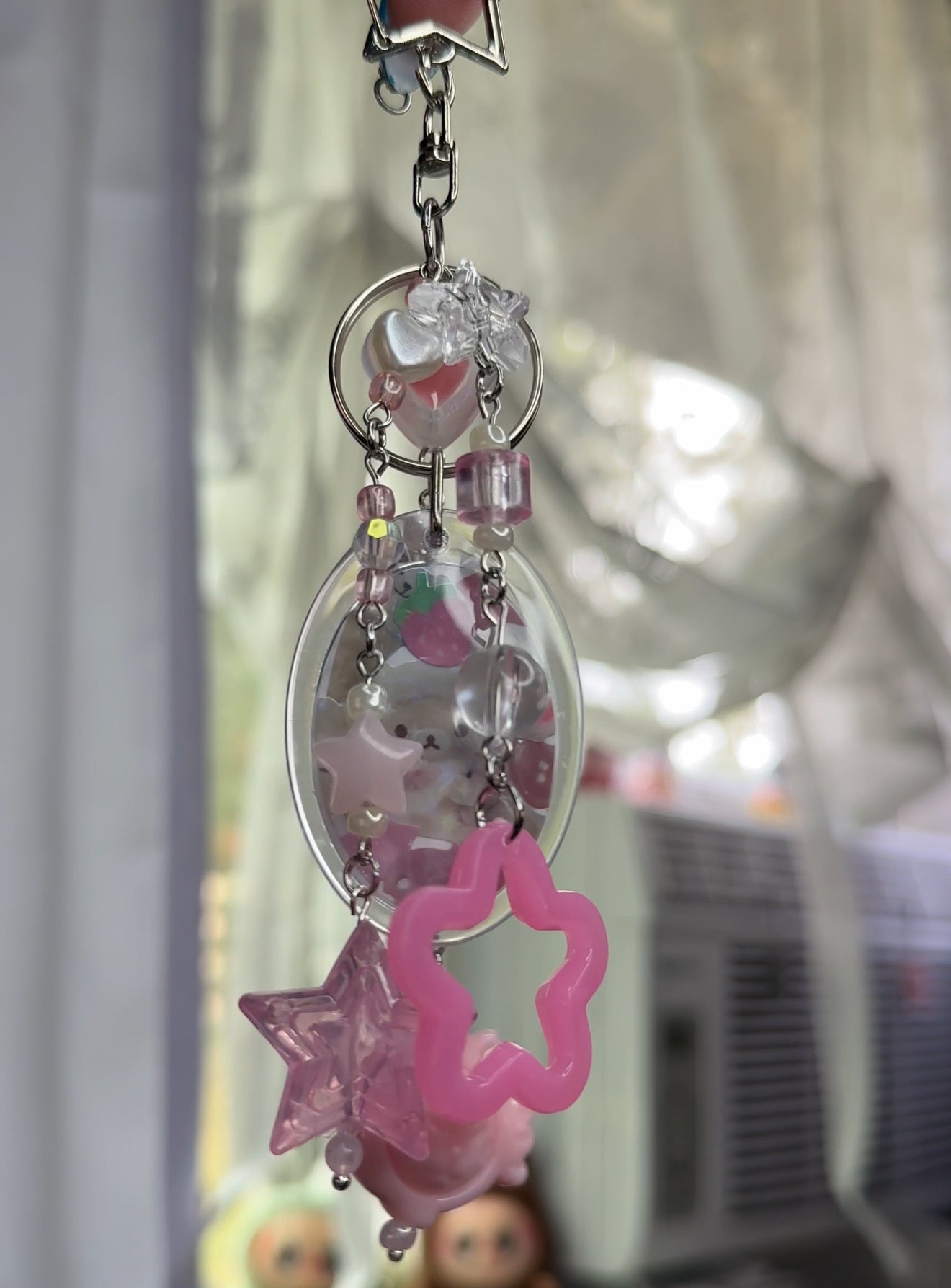 DOUBLE SIDED STICKER COLLAGE KEYCHAIN