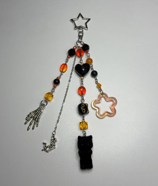 HALLOWEEN KITTEN KEYCHAIN