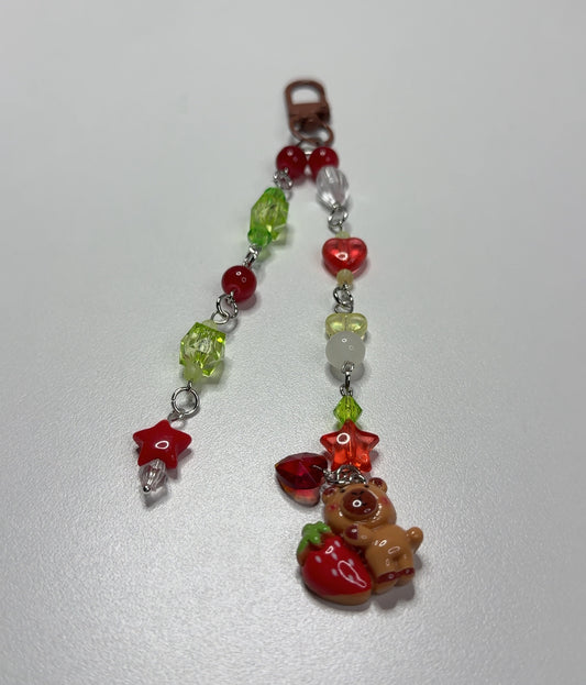 CAPYBARA STRAWBERRY KEYCHAIN
