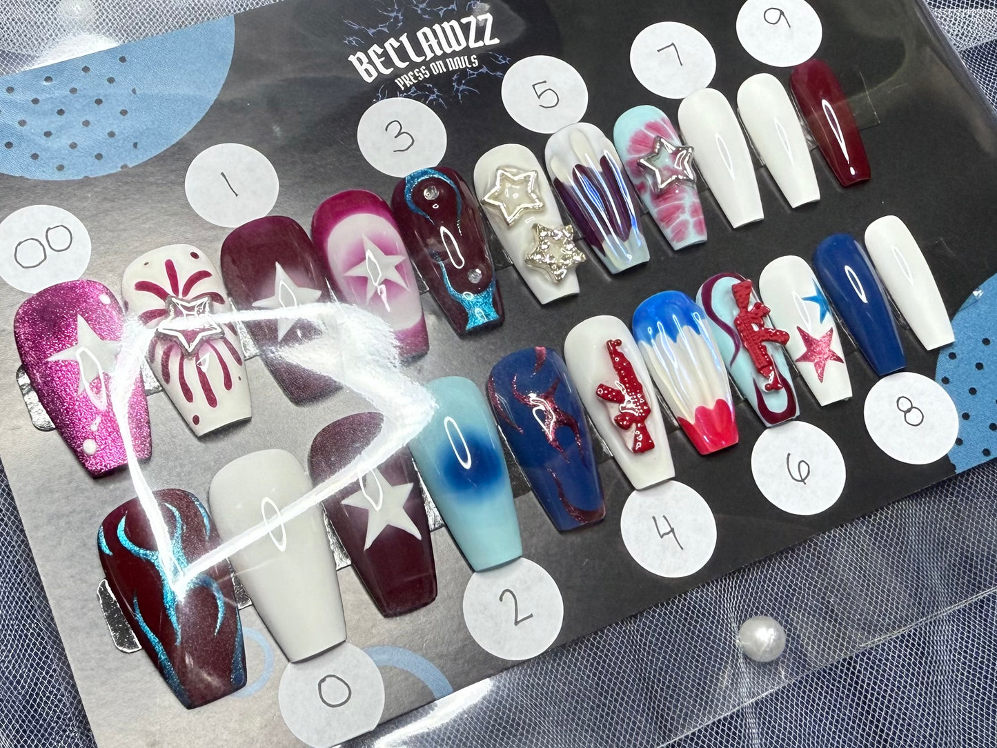 MIX AND MATCH ONE SIZE FITS ALL: DEEP RED WHITE AND BLUE